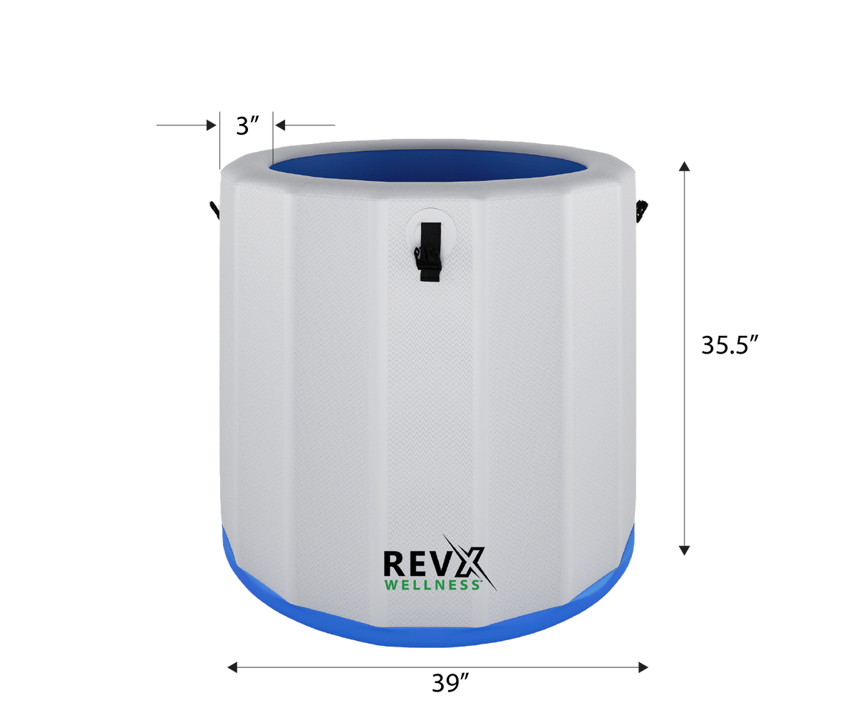 RevX Inflatable Barrel Cold Plunge with Steps – Portable Ice Bath Tub