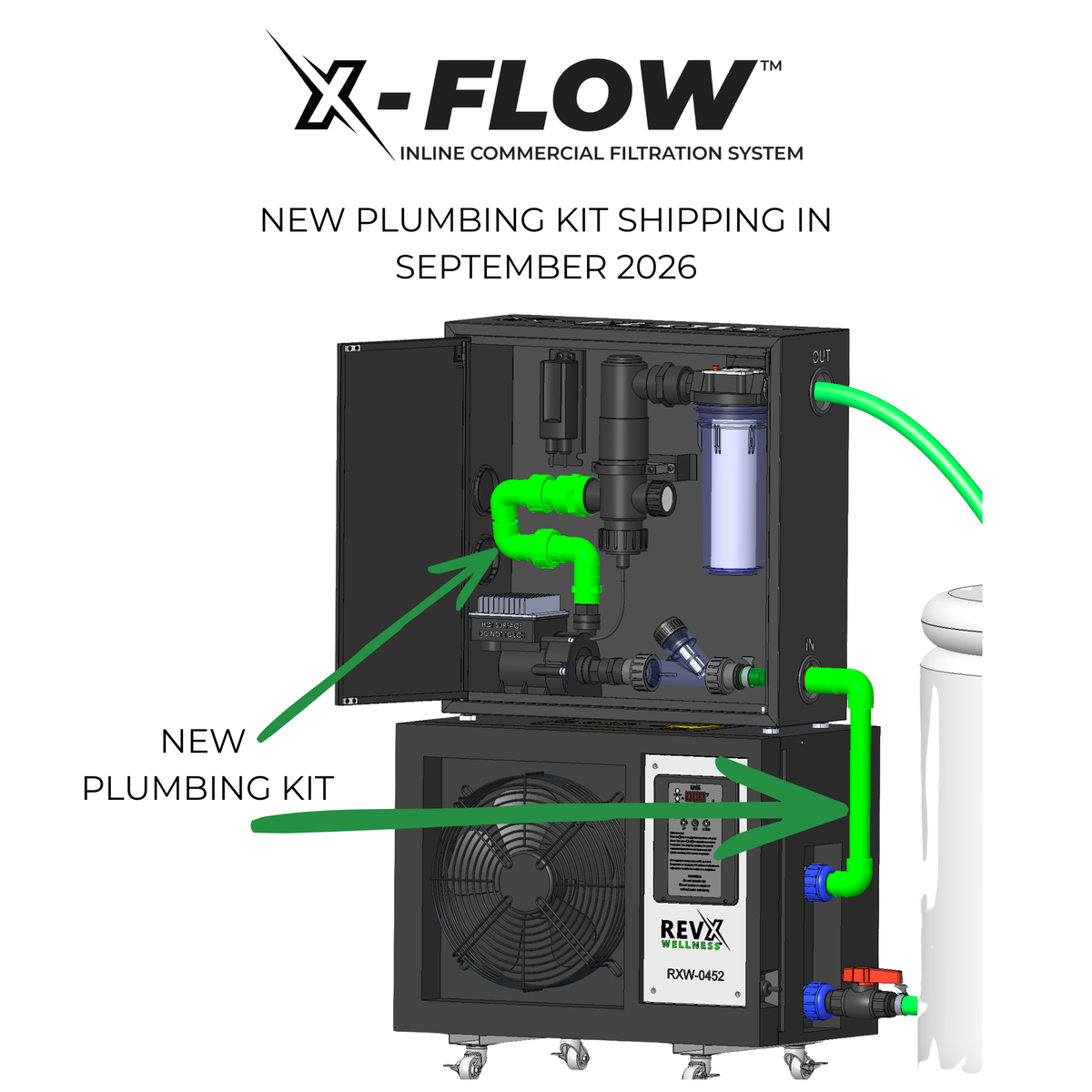 RevX X-FLOW Cold Plunge Filtration System – 200W Pump, 18W UV-C