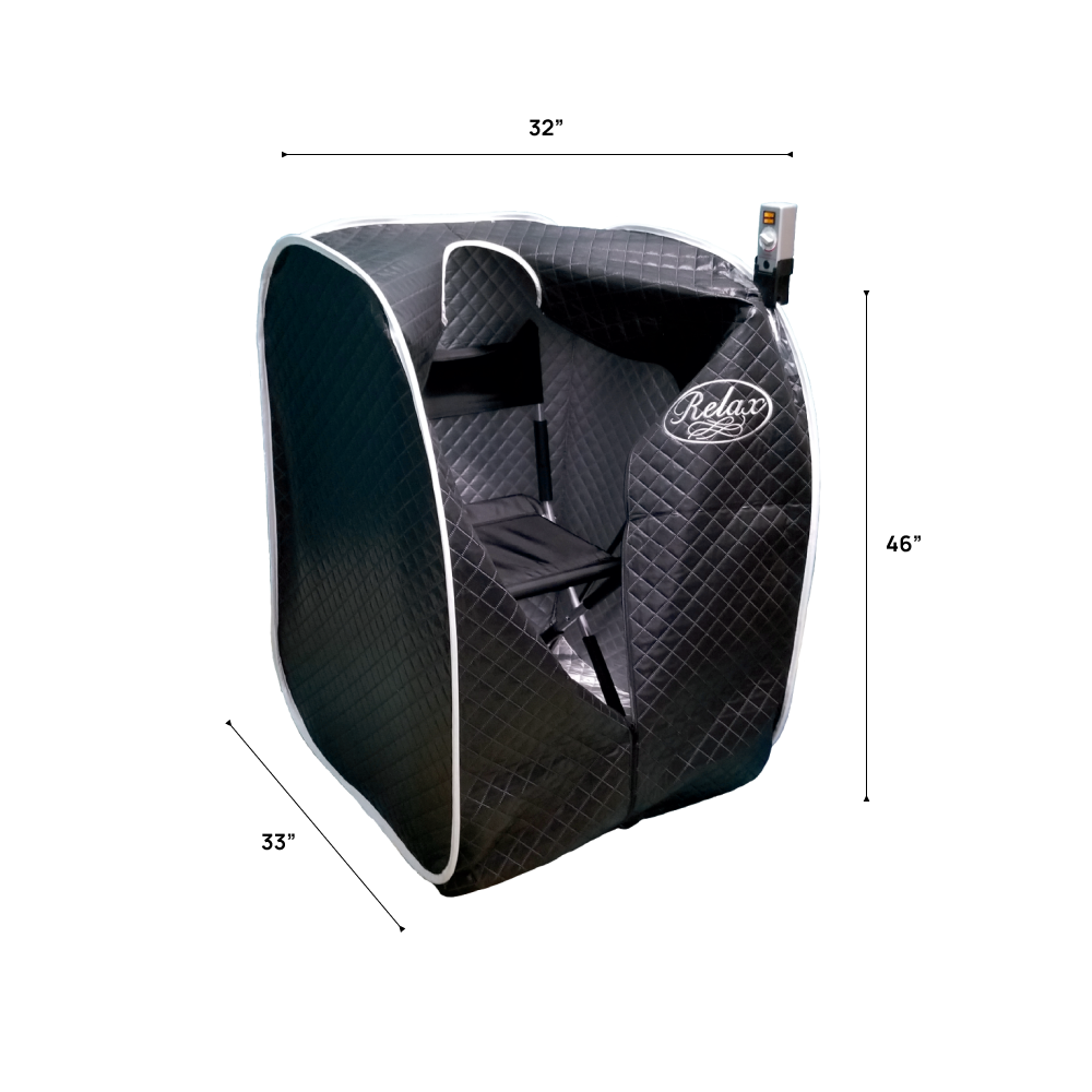 Relax Black Pro Portable Far Infrared Sauna – 1400W, 7–14 Micron