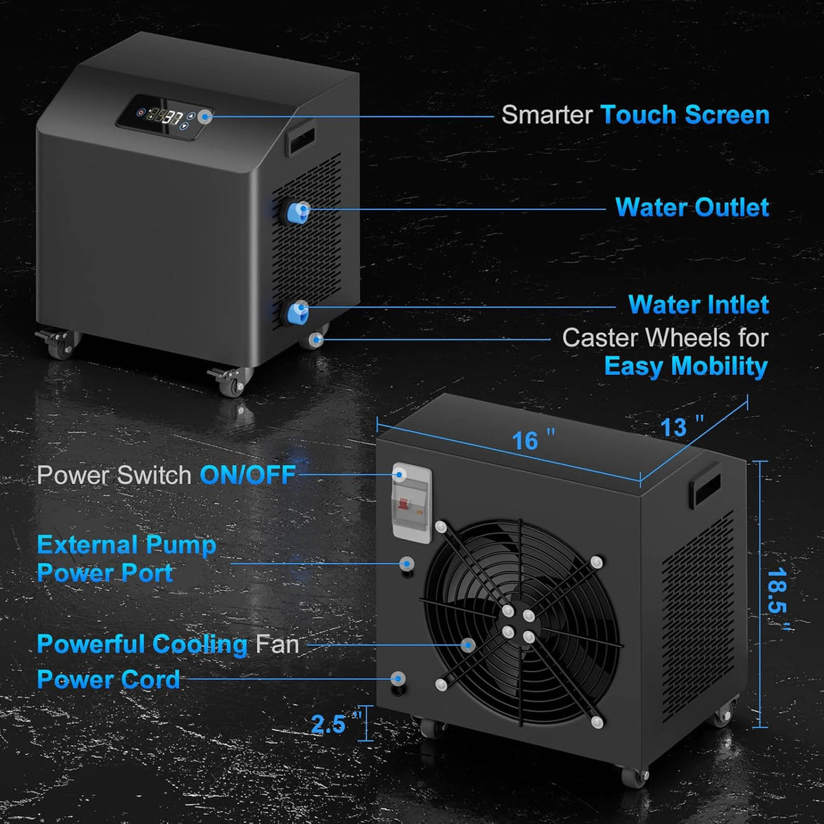 Premium XL 120-Gallon Cold Plunge Kit with 1 HP Chiller, Filter & Pump