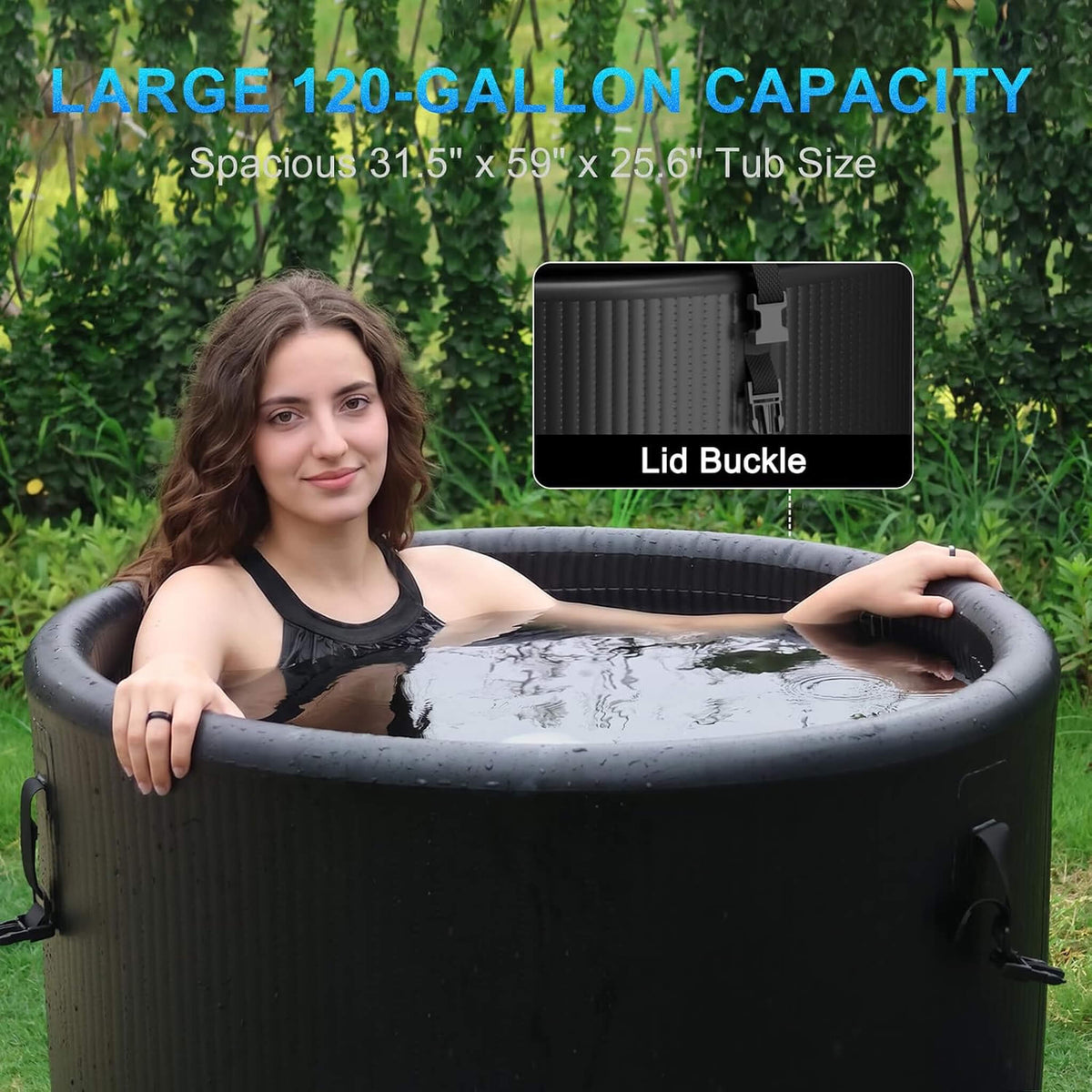 Premium XL 120-Gallon Cold Plunge Kit with 1 HP Chiller, Filter & Pump