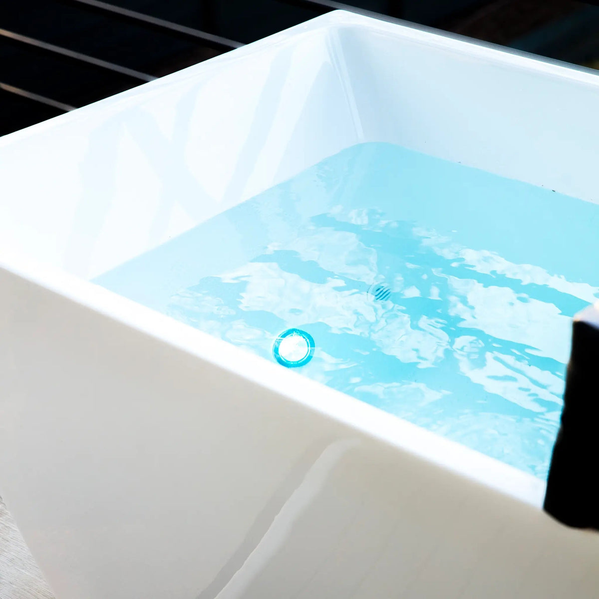 Close-up view of the Revive Acrylic Cold Plunge
