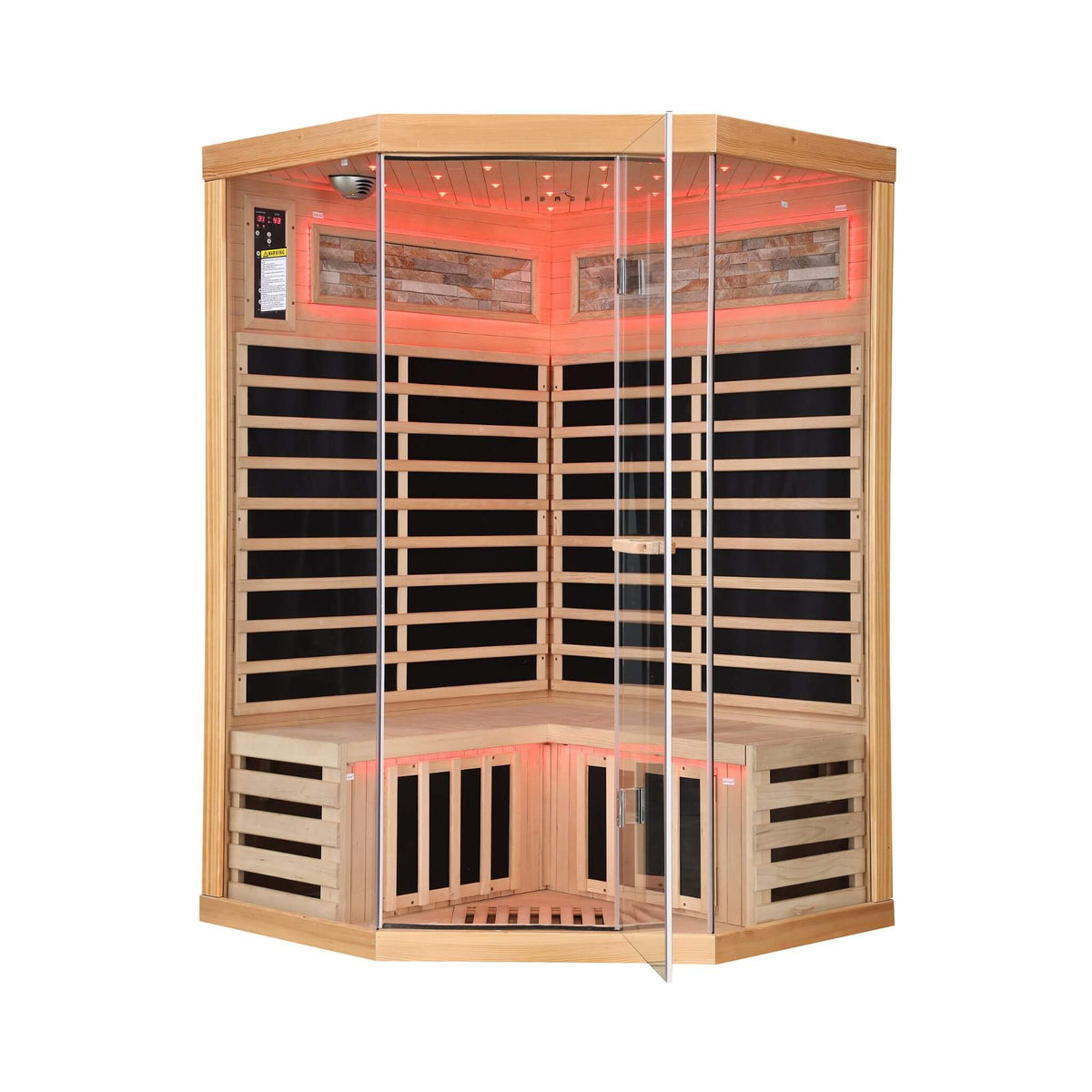 Thermora Ember 2-Person Canadian Hemlock Infrared Sauna with Glass Front