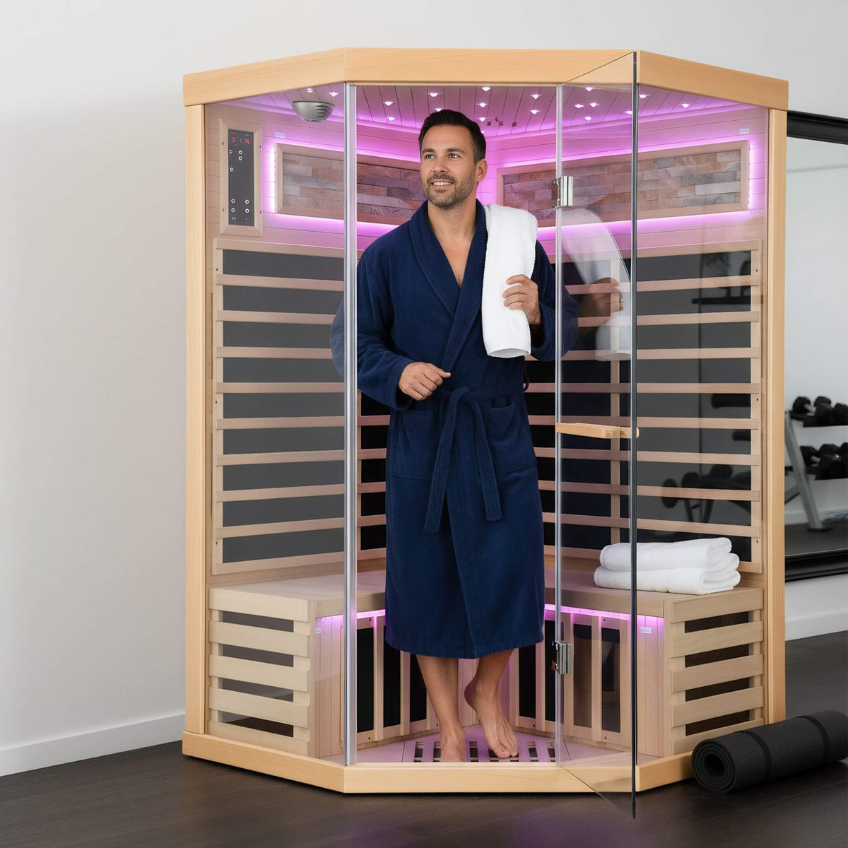 Thermora Ember 2-Person Canadian Hemlock Infrared Sauna with Glass Front