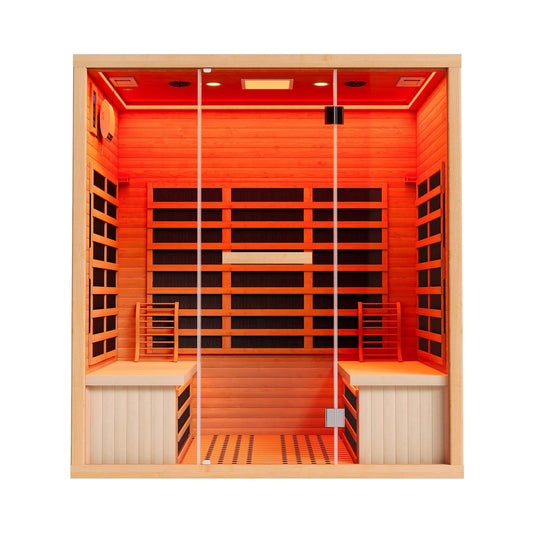 Seville 4-Person Low-EMF Canadian Hemlock Infrared Sauna with Bluetooth