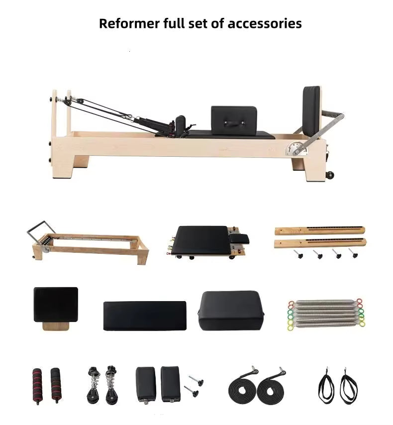 MedEq Classic Professional Solid Wood Pilates Reformer – Studio-Grade