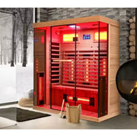 Infrared Sauna Cabin Built for Daily Recovery, Dual Glass Front, Ergonomic Bench, 160cm Premium Spruce