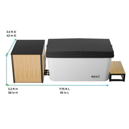 RevX Acrylic X Tub Cold Plunge with LUX 1.5 HP Chiller & Filtration