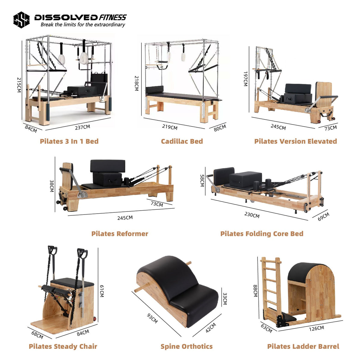 MedEq Classic Professional Solid Wood Pilates Reformer – Studio-Grade