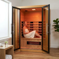 NovaTherm DualVista Infrared Sauna Cabin — Lifestyle
