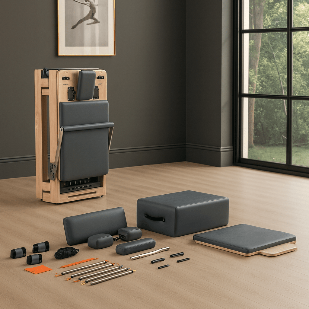 MedEq DCF-01 Folding Solid Oak Pilates Reformer – Professional Studio Reformer