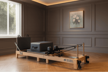 MedEq DCF-01 Folding Solid Oak Pilates Reformer – Professional Studio Reformer