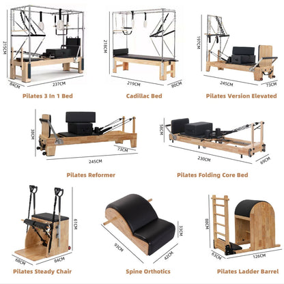 MedEq DCF-01 Folding Solid Oak Pilates Reformer – Professional Studio Reformer