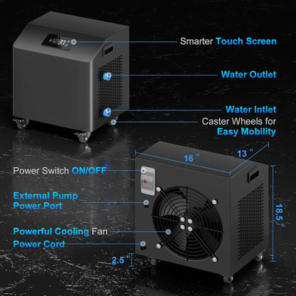 Premium XL 120-Gallon Cold Plunge Kit with 1 HP Chiller, Filter & Pump