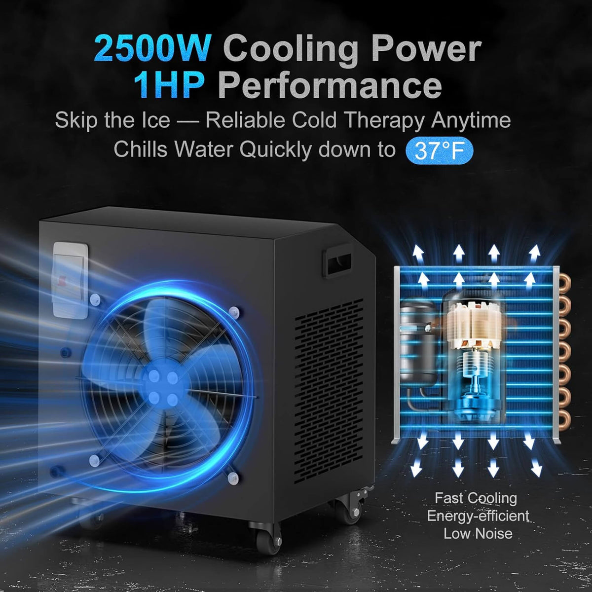 Premium XL 120-Gallon Cold Plunge Kit with 1 HP Chiller, Filter & Pump