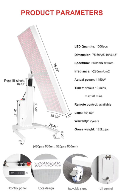 MedEq VitalGlow Professional 360° Multi-Spectrum Red & Near-Infrared Light Therapy System