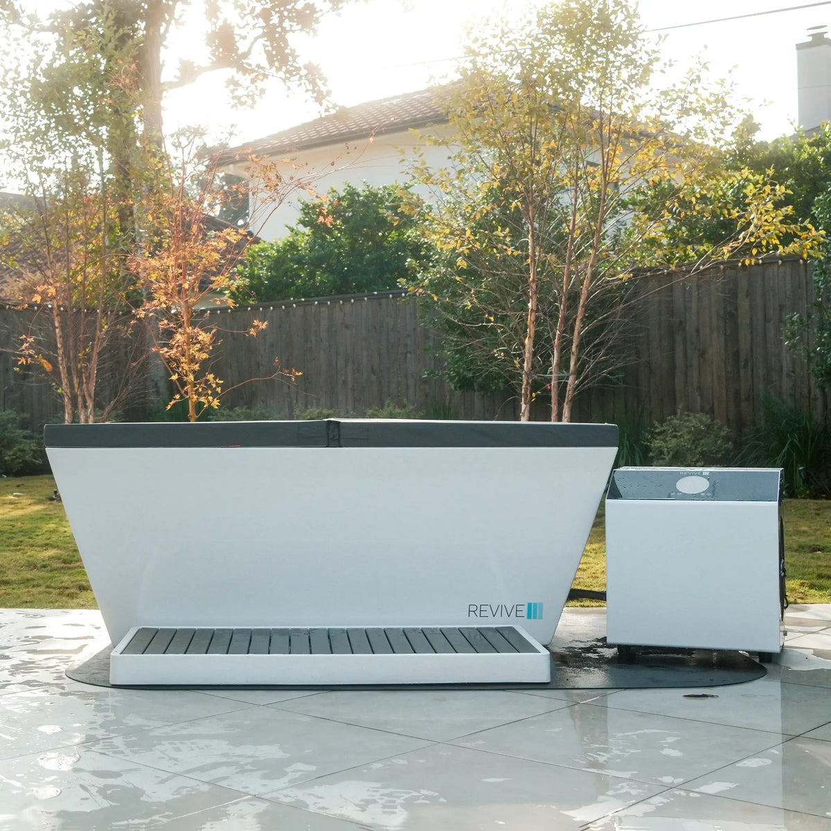 Revive Acrylic Plunge and chiller installed outdoors