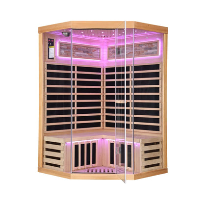 Thermora Ember 2-Person Canadian Hemlock Infrared Sauna with Glass Front
