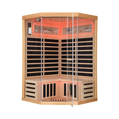 Thermora Ember 2-Person Canadian Hemlock Infrared Sauna with Glass Front
