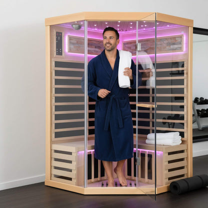 Thermora Ember 2-Person Canadian Hemlock Infrared Sauna with Glass Front