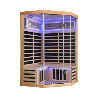 Thermora Ember 2-Person Canadian Hemlock Infrared Sauna with Glass Front