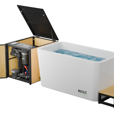 RevX Acrylic X Tub Cold Plunge with LUX 1.5 HP Chiller & Filtration