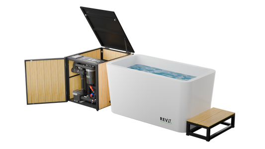 RevX Acrylic X Tub Cold Plunge with LUX 1.5 HP Chiller & Filtration